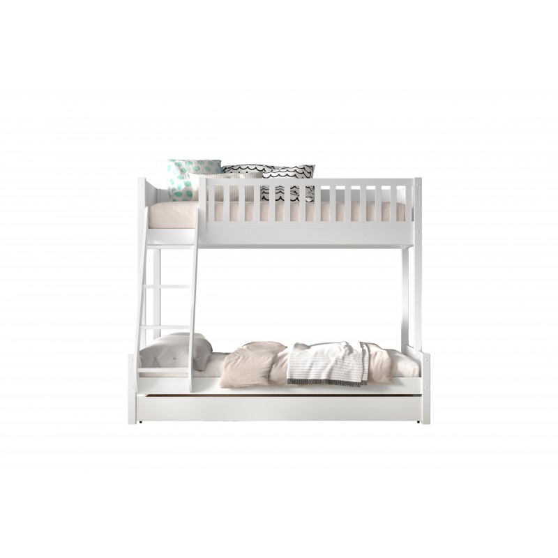 Køjeseng med udtræksseng Scott – hvid billede