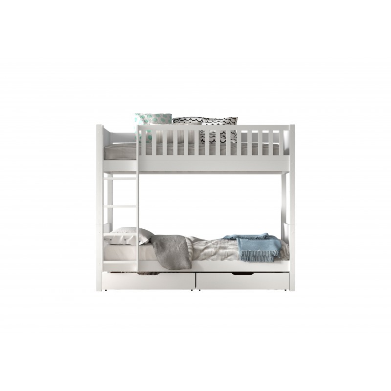 Køjeseng med skuffer 90 × 200 - Scott, hvid