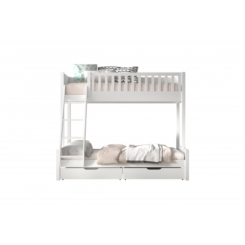 Køjeseng familie med skuffer – Scott, hvid billede