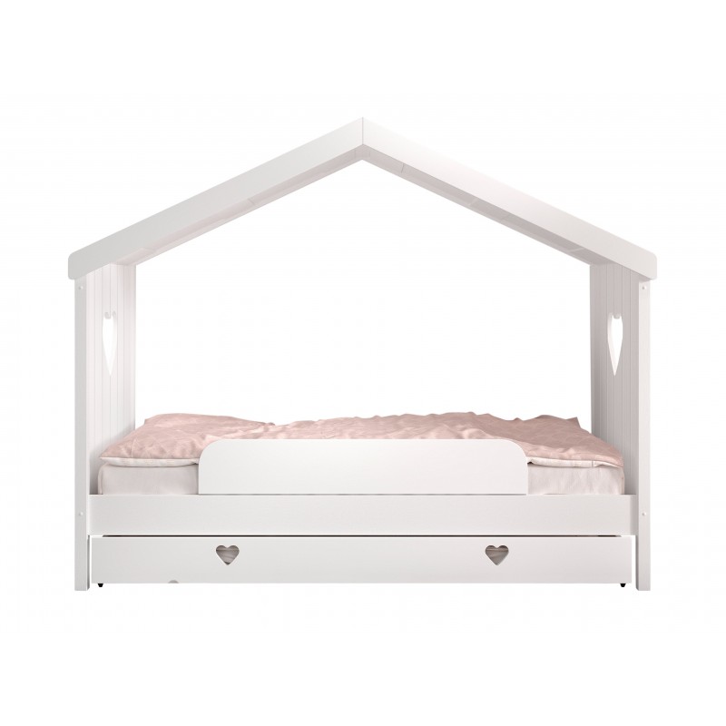 Børneseng med hustag 90 × 200 cm - Amori Sæt, hvid