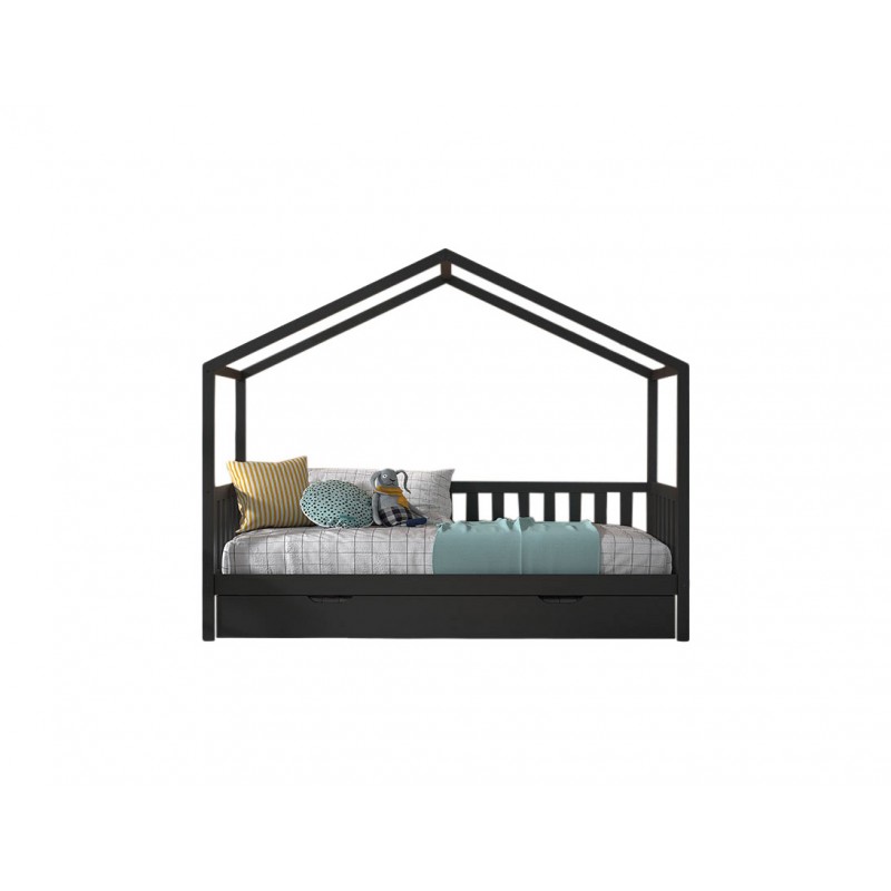 Husseng med skuffe Dallas sæt – 90 × 200 cm / 90 × 190 cm – antracit billede