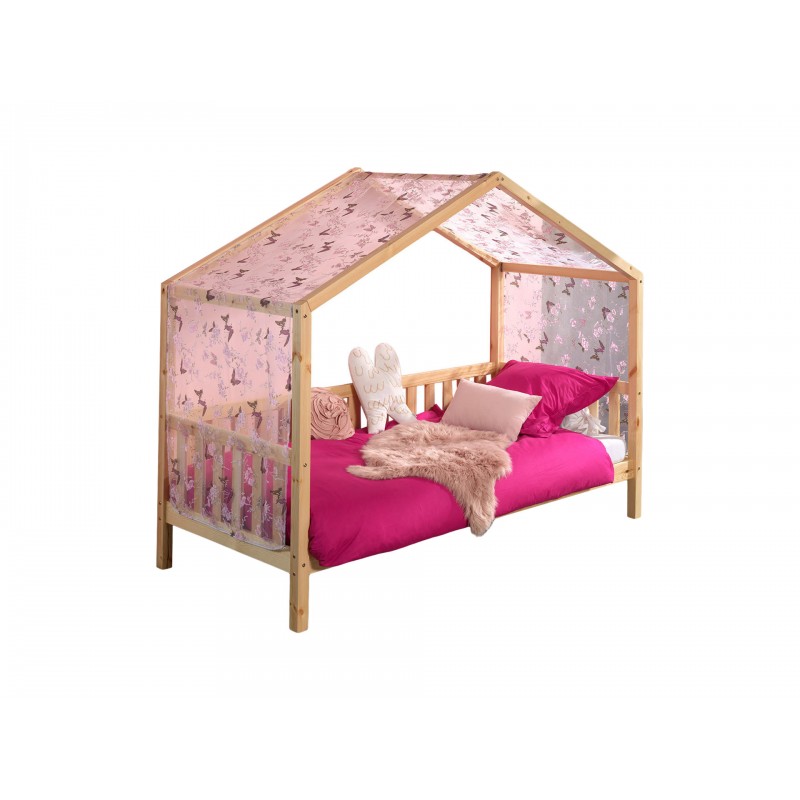 Børneseng hus seng 90 x 200 cm – Dallas sæt, natur billede