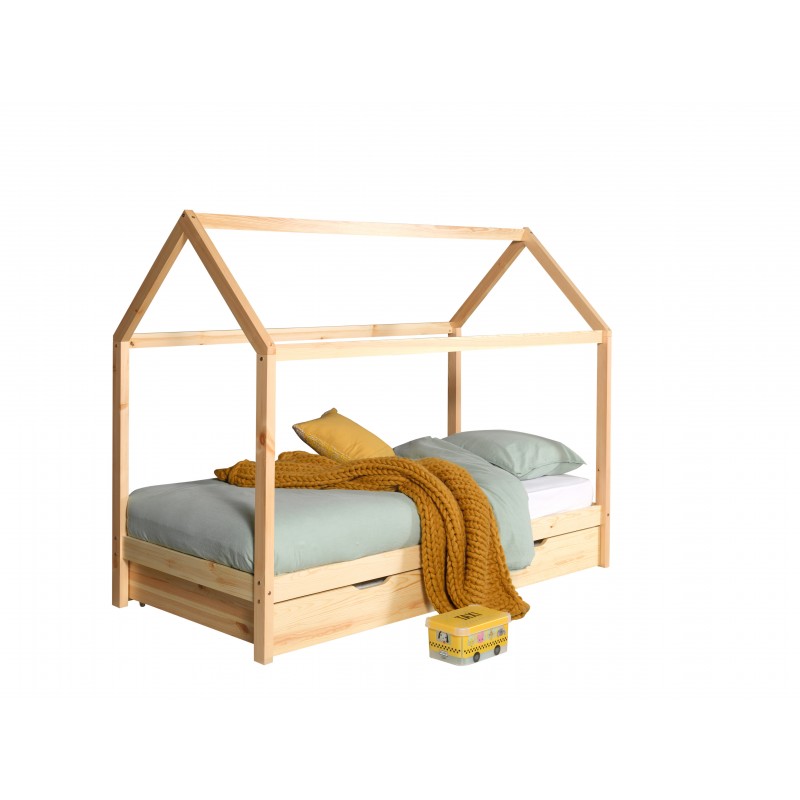 Husseng med skuffe DALLAS (90 × 200 cm) – natur billede