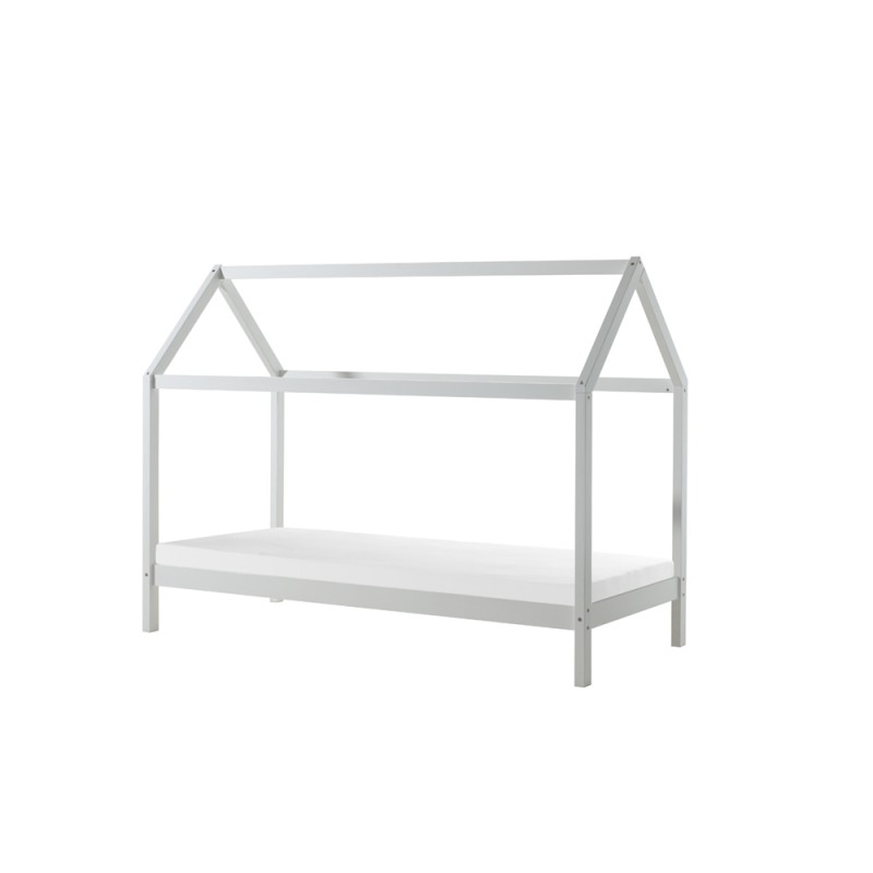 Hus-seng med madras 90 x 200 cm – Dallas, hvid billede