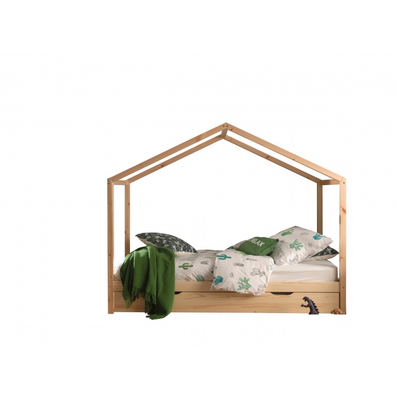 Husseng med skuffe Dallas sæt 90×190/200 cm – natur billede