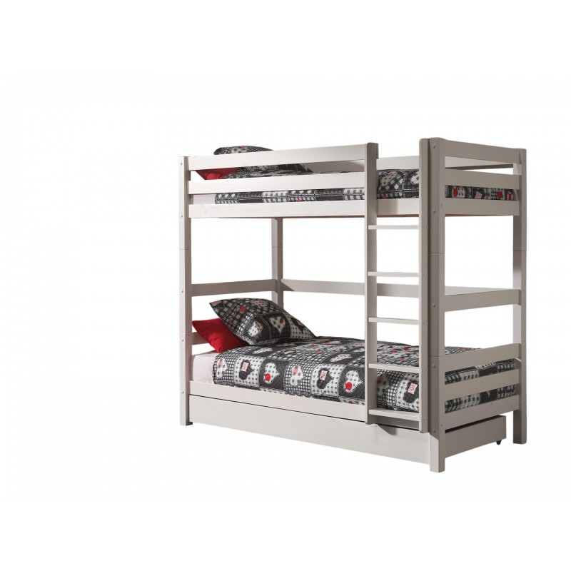 Køjeseng med udtræksseng Pino – Hvid (90 × 200 cm) billede