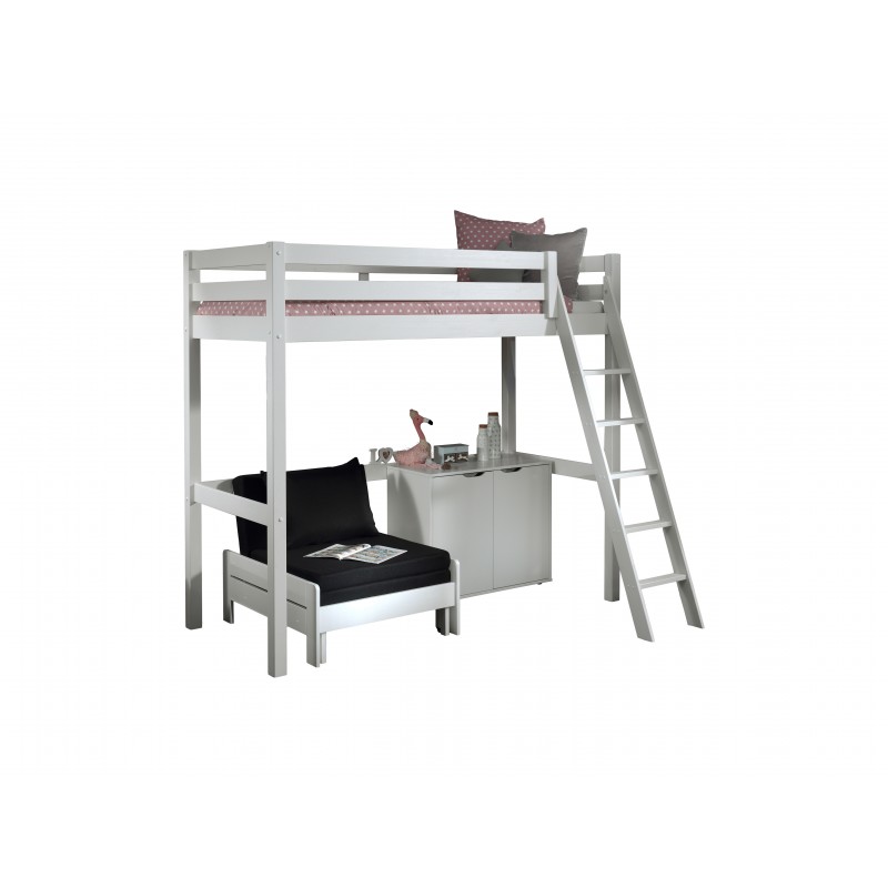 Køjeseng med hems Pino sæt 140 x 200 cm – hvid billede