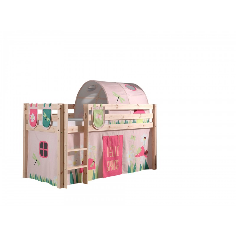 Halvhøj seng med forhæng og tunnel – Pino, natur billede