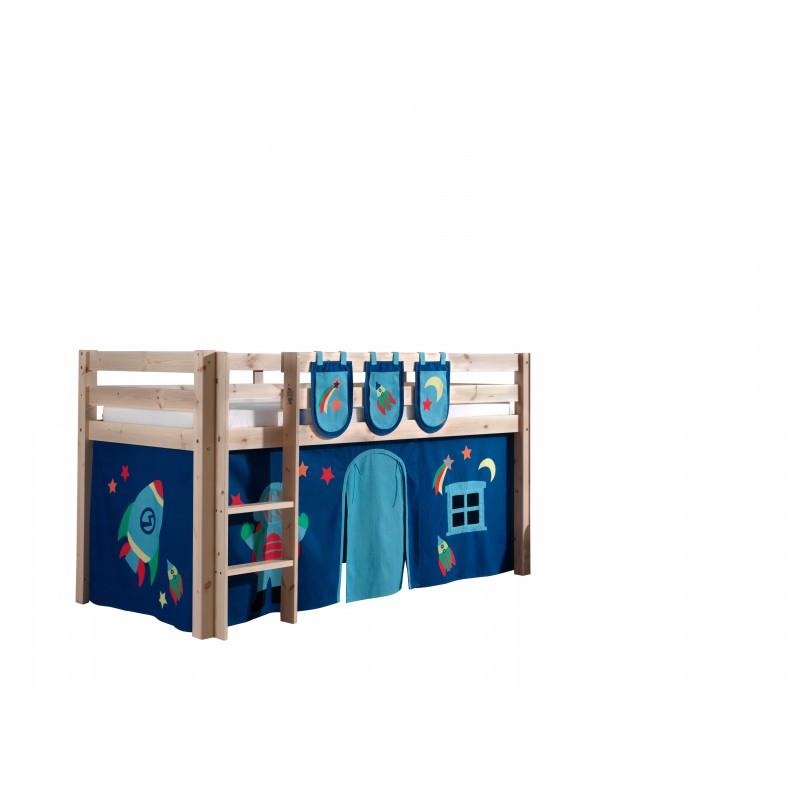 Halvhøj seng med forhæng – Pino Sæt Natur, Astro billede