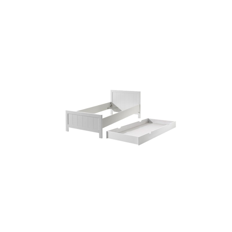 Enkeltseng med skuffe 90×200 - Erik Sæt, hvid