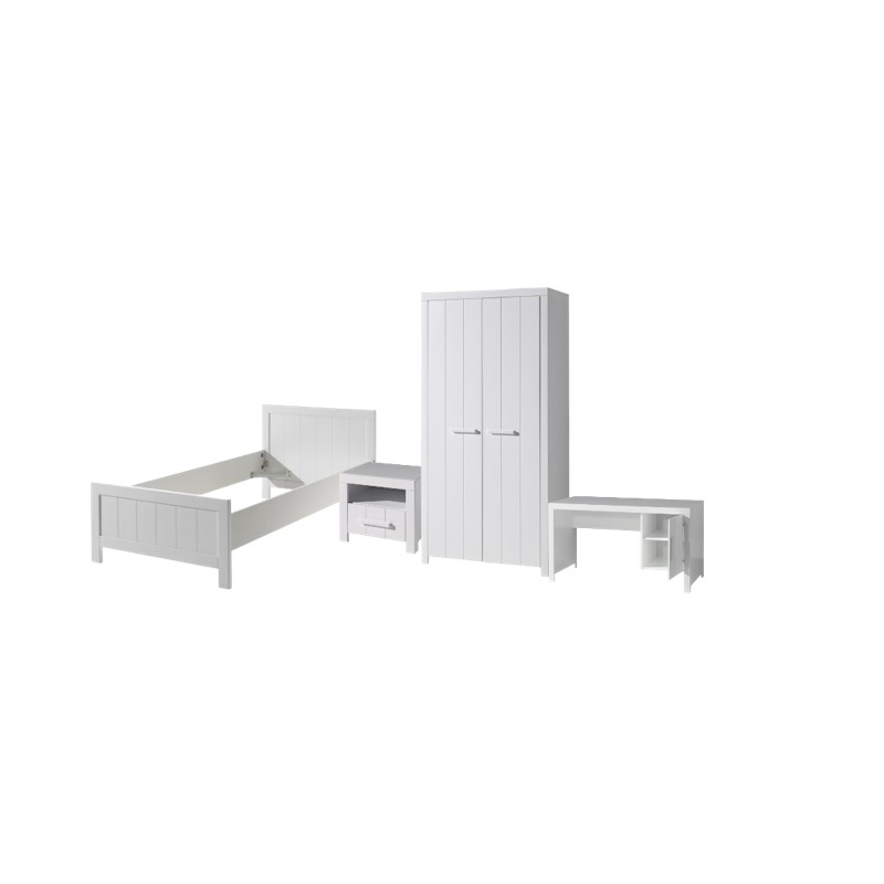 Børneværelse møbelsæt Erik – hvid (seng 90×200) billede