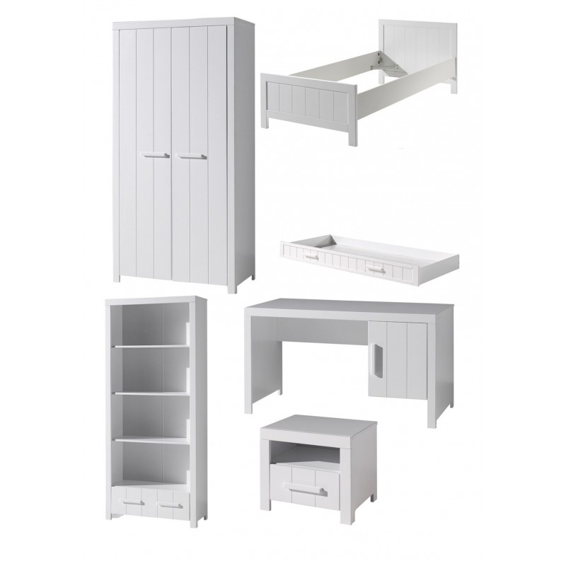 Børneværelses-sæt Erik – hvid (seng 90×200) billede