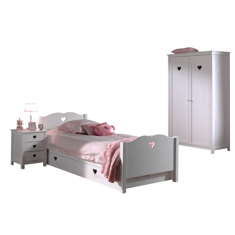 Børneværelses sæt – Amori Hvid (seng 90 × 200 cm) billede