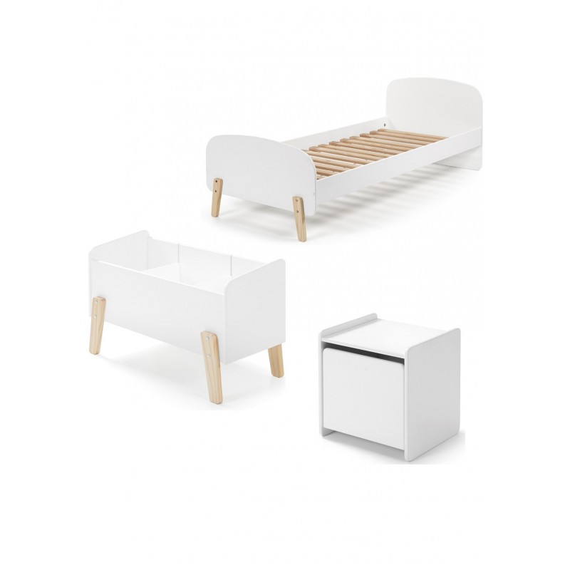 Børneseng sæt 90 x 200 cm – Kiddy – hvid billede