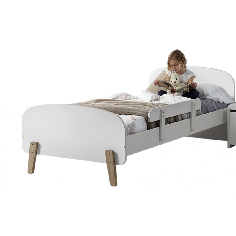 Børneseng med sengehest 90 x 200 cm – Kiddy, hvid billede