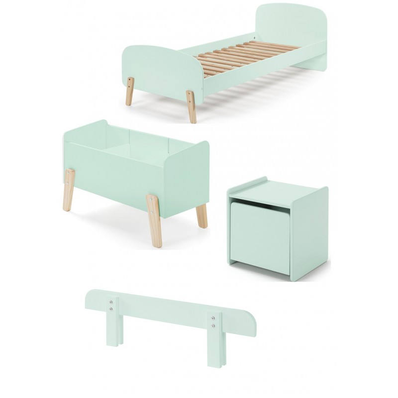 Børneseng sæt 90 x 200 cm – Kiddy i mintgrøn billede