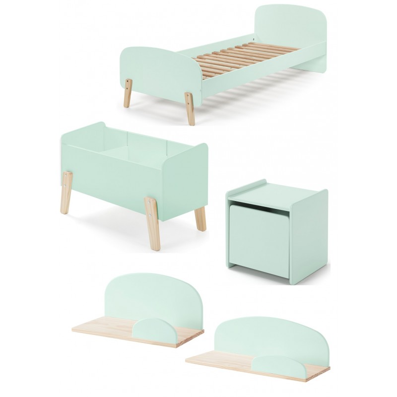 Børnemøbelsæt Kiddy 90 x 200 cm – mintgrøn billede