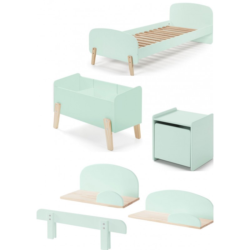 Børneseng sæt 90 x 200 cm – Kiddy, mintgrøn billede