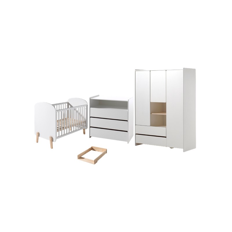 Børnemøbelsæt Kiddy 60 × 120 cm – hvid billede