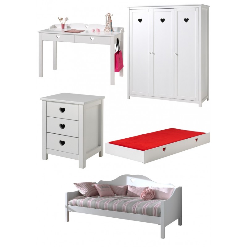 Børneværelses sæt i hvid – Amori (seng 90 × 200 cm) billede