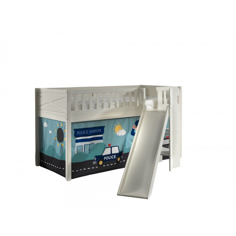 Halvhøj seng med rutsjebane 90x200 – Scott Sæt, hvid billede