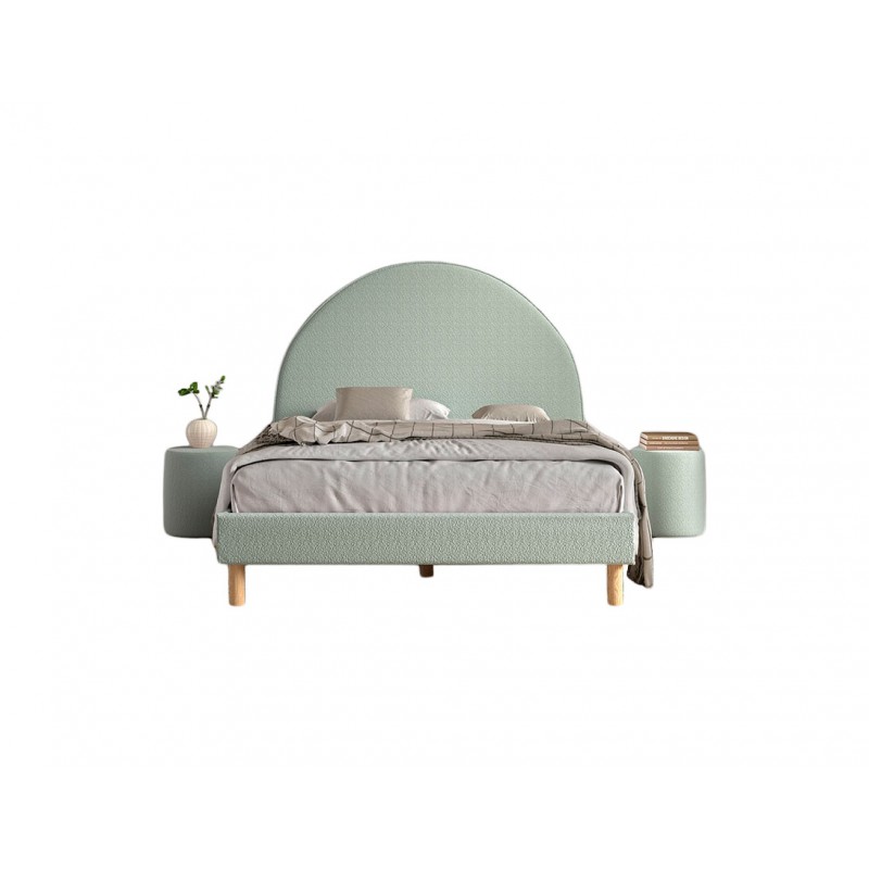 Polstret sengesæt til børneværelse - Moon sæt 140 × 200 cm, olivengrøn