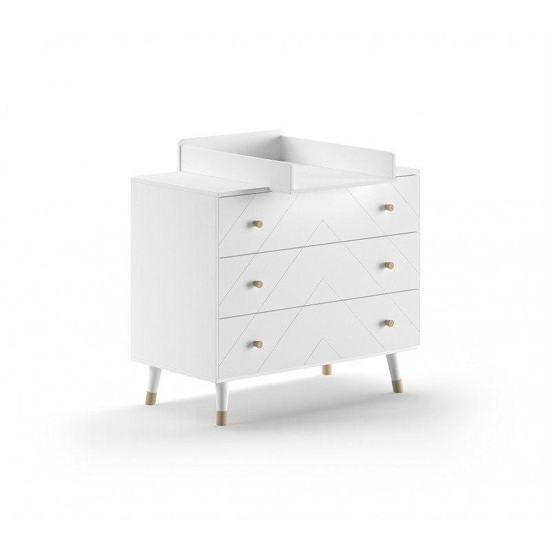 Skuffekommode med pusleplads - Billy sæt, hvid