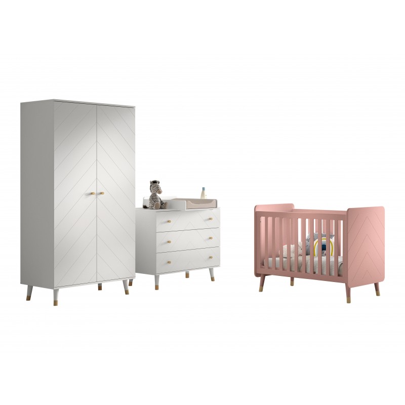 Babymøbelsæt med tremmeseng 60 × 120 cm – Billy, flerfarvet billede