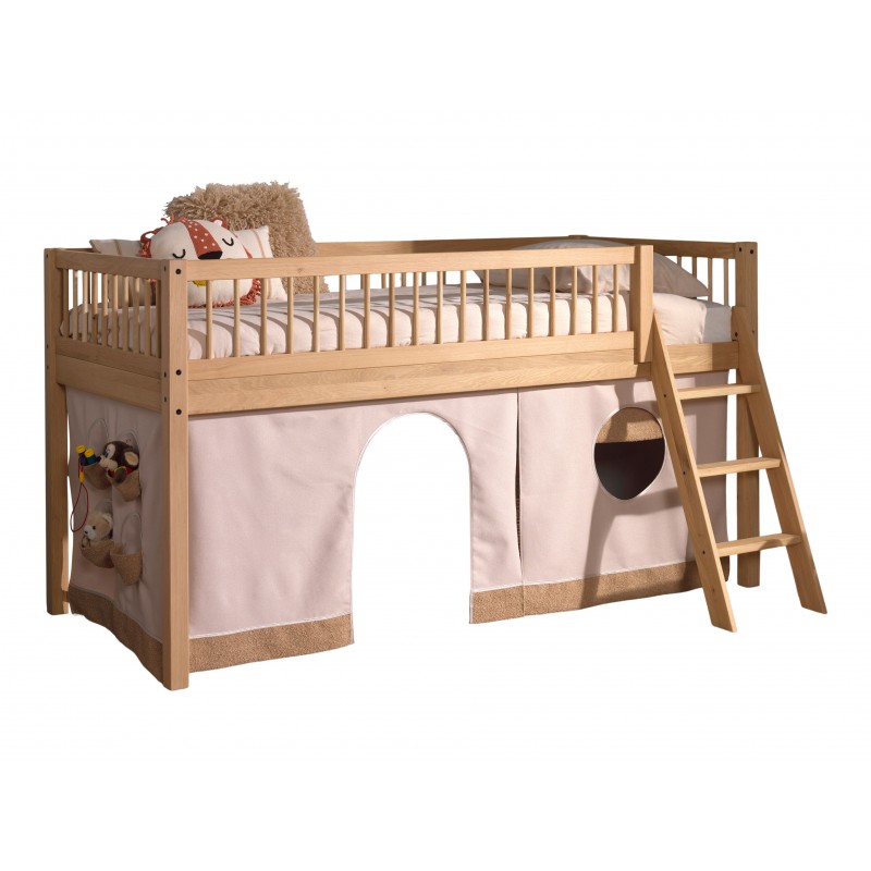 Halvhøj juniorseng i eg 90 x 200 – Forrest Oak sæt billede