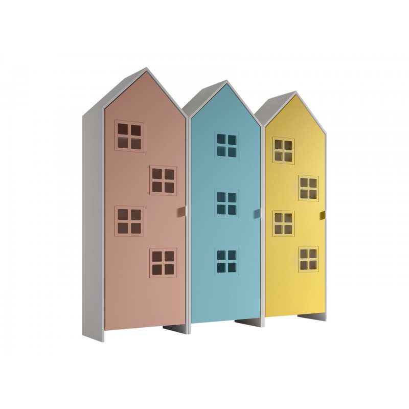 Børneskab sæt med 3 skabe – Casami – flerfarvet billede