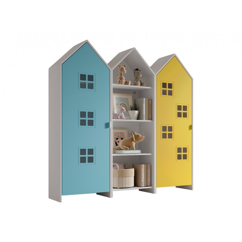 Børneskabssæt med strandhuse – Casami Sæt, flerfarvet billede