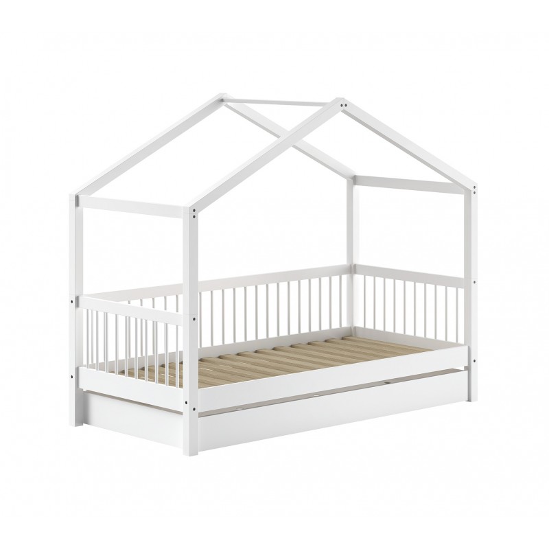 Husseng med udtræksskuffe – Forrest Bøg (90×190/200 cm) – Hvid billede