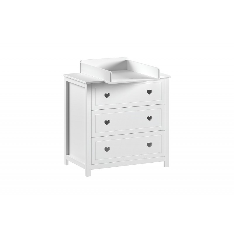 Skuffekommode med pusletop - AMORI, hvid