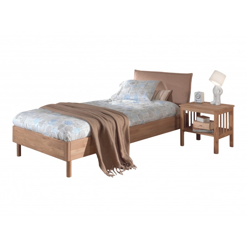 Seng med sengegavl og natbord 90 x 200 cm – Forrest Oak, eg billede