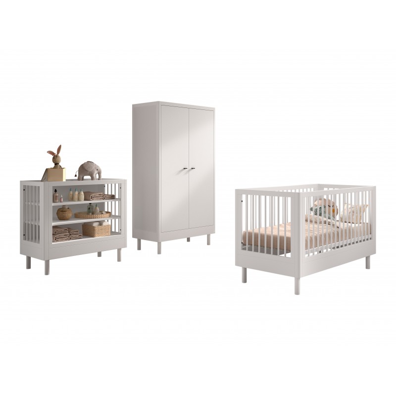 Babymøbel sæt Forrest Beech 70 x 140 cm – hvid billede