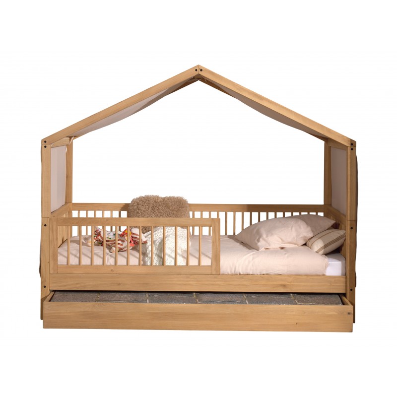 Børneseng med hustag i eg – Forrest Oak sæt (90 × 190/200 cm) billede