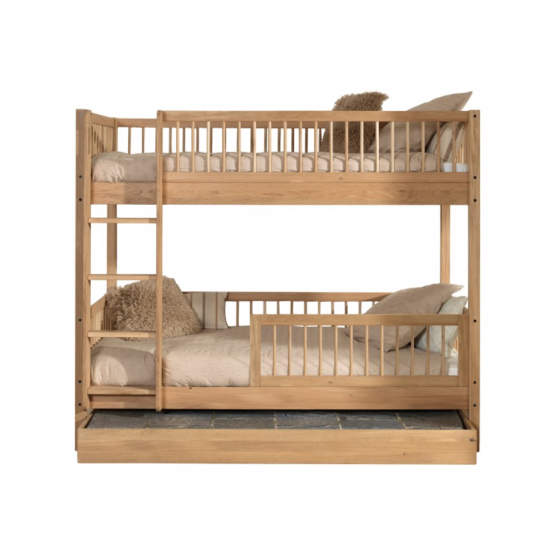 Køjeseng i eg Forrest Oak sæt (90 × 200 cm, 90 × 190 cm) – natur billede