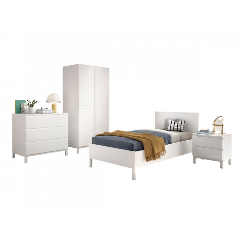 Børneværelses sæt – Eva (90 × 200 cm) i hvid billede