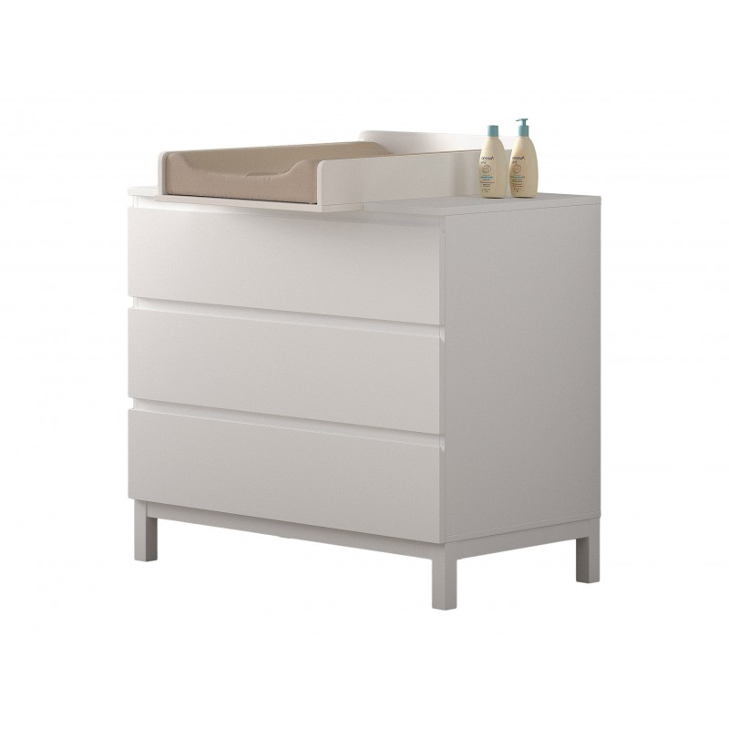 Skiftepuslekommode med tilbehør – Eva Sæt, hvid billede