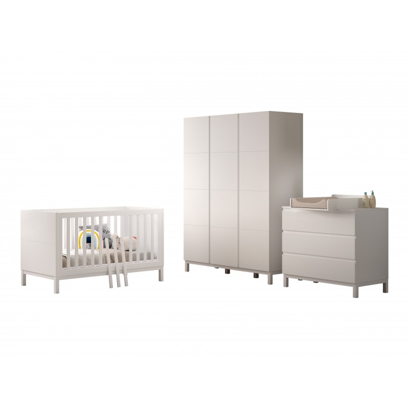 Børneværelses-sæt Eva 70 x 140 cm – Hvid billede