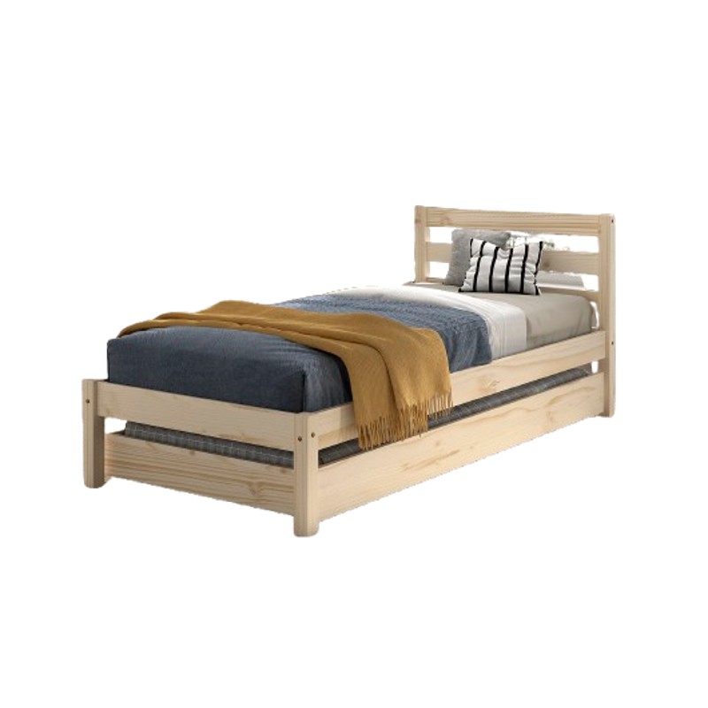 Enkeltseng med udtræksskuffe 90 x 200 - Pino, natur