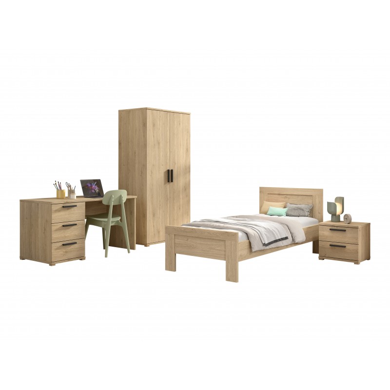 Børneværelse sæt Sam 90 x 200 cm - eg