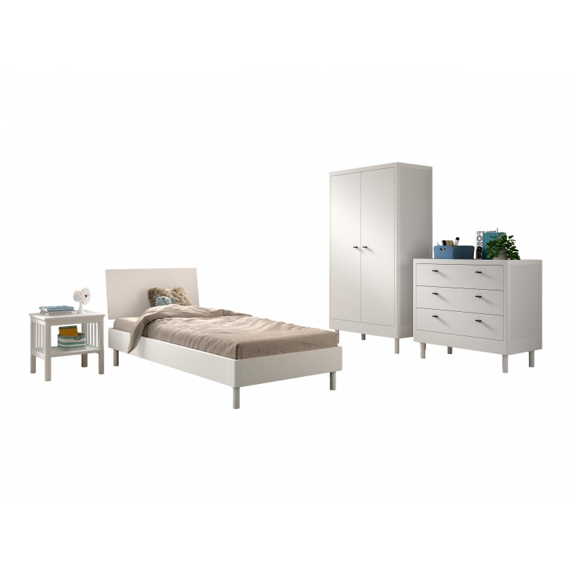 Børneværelses sæt i bøgetræ Forrest Beech 90 x 200 cm - hvid