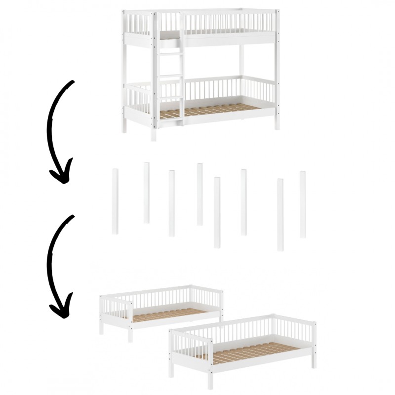 Køjeseng i bøg 90 x 200 – Forrest Beech, hvid billede