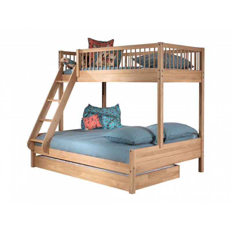 Køjeseng familie med udtræk – Forrest Oak, eg (140×200 + 90×200) billede