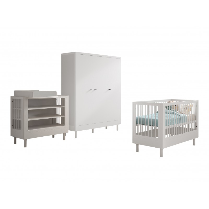 Babyværelse sæt i bøg – Forrest Beech, 60 × 120 cm, hvid billede