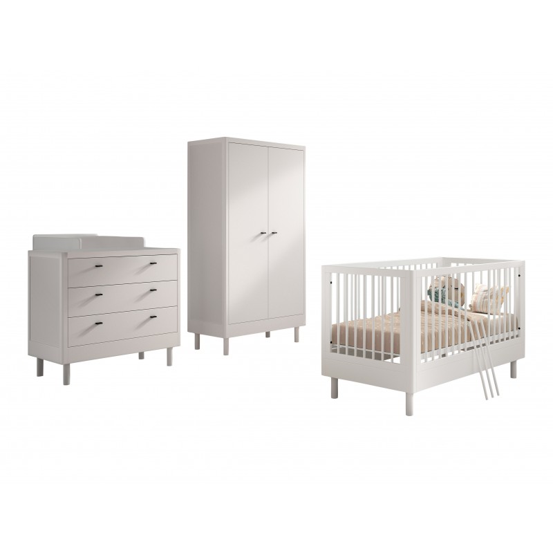 Babyværelsessæt i bøg 70 × 140 cm – Forrest Beech, hvid billede