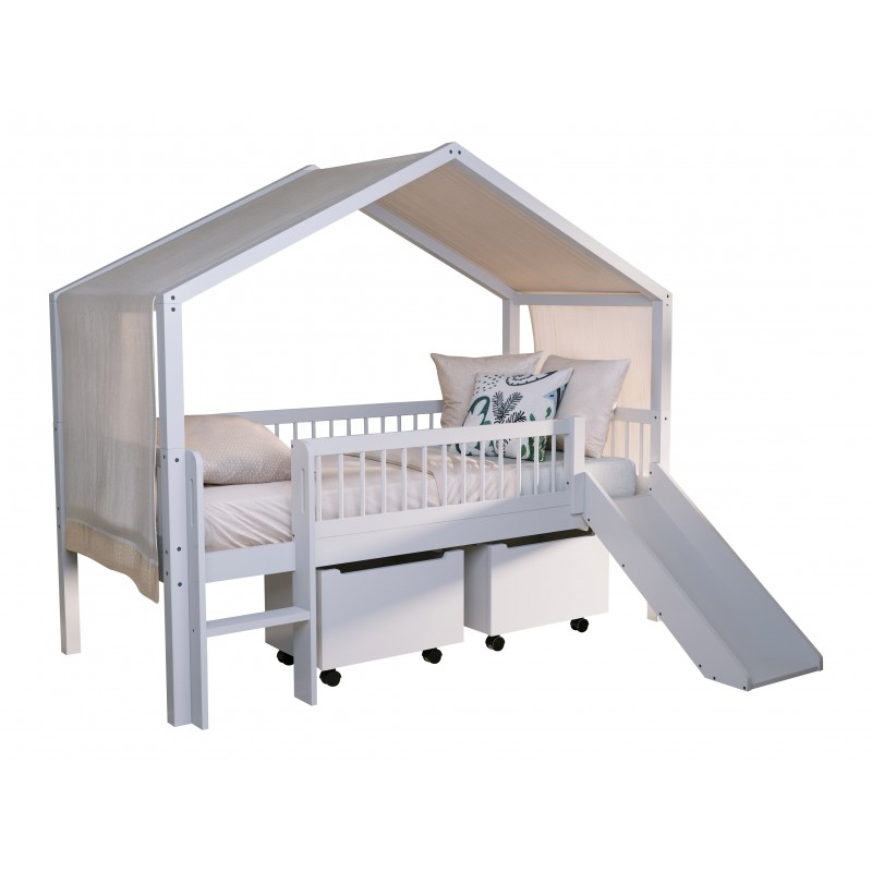 Børneseng med rutsjebane 90 x 200 cm - Forrest Beech, hvid