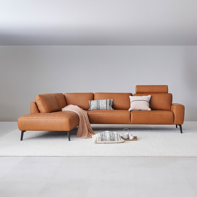 Hjort Knudsen Copenhagen læder Hjørnesofa Venstrevendt