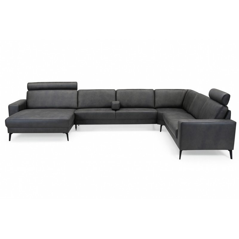 Hjort Knudsen Esbjerg læderhjørnesofa med XL Chaiselong - venstrevendt